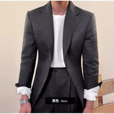 Spring Pure Linen Suit Men's Solid Color